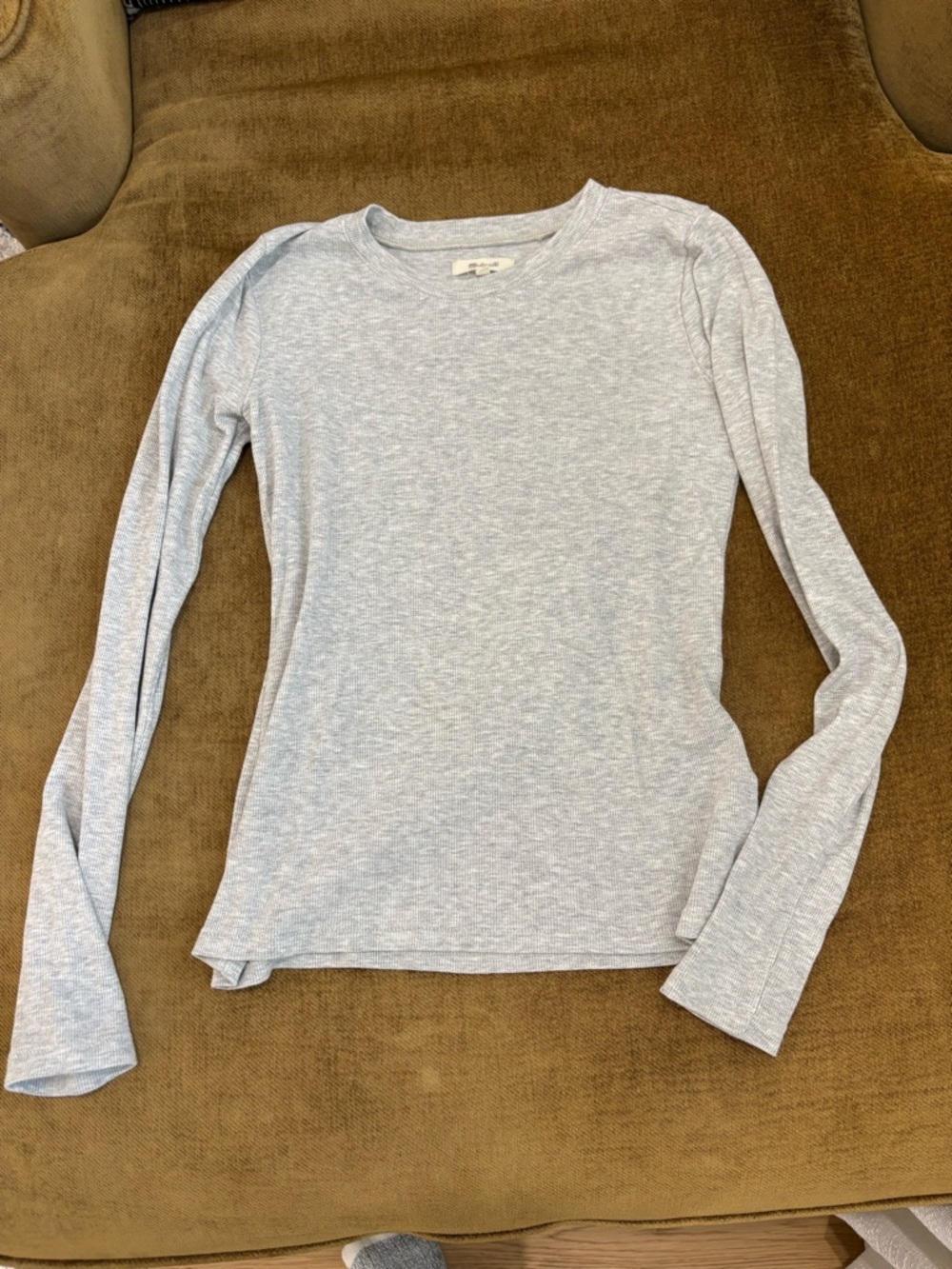 Madewell Light Heather Gray Long-Sleeve Crewneck Tee